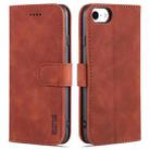 AZNS Skin Feel Calf Texture Horizontal Flip Leather Case with Card Slots & Holder & Wallet For iPhone 7 / 8 / SE (2020)(Brown) - 1