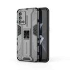 For OPPO K9 Supersonic PC + TPU Shock-proof Protective Case with Holder(Gray) - 1