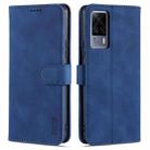 For vivo S9e AZNS Skin Feel Calf Texture Horizontal Flip Leather Case with Card Slots & Holder & Wallet(Blue) - 1