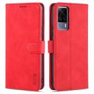 For vivo S9e AZNS Skin Feel Calf Texture Horizontal Flip Leather Case with Card Slots & Holder & Wallet(Red) - 1