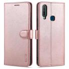 For vivo Y17 / Y3 / Y3S AZNS Skin Feel Calf Texture Horizontal Flip Leather Case with Card Slots & Holder & Wallet(Rose Gold) - 1