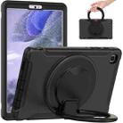Shockproof TPU + PC Protective Case with 360 Degree Rotation Foldable Handle Grip Holder & Pen Slot For Samsung Galaxy Tab A7 Lite T220(Black) - 1