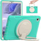 Shockproof TPU + PC Protective Case with 360 Degree Rotation Foldable Handle Grip Holder & Pen Slot For Samsung Galaxy Tab A7 Lite T220(Mint Green) - 1