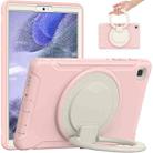 Shockproof TPU + PC Protective Case with 360 Degree Rotation Foldable Handle Grip Holder & Pen Slot For Samsung Galaxy Tab A7 Lite T220(Cherry Blossoms Pink) - 1
