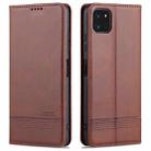 For Samsung Galaxy A22 5G AZNS Magnetic Calf Texture Horizontal Flip Leather Case with Card Slots & Holder & Wallet(Dark Brown) - 1