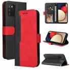 For Samsung Galaxy A02s US Version Business Stitching-Color Horizontal Flip PU Leather Case with Holder & Card Slots & Photo Frame(Red) - 1