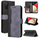 For Samsung Galaxy A02s US Version Business Stitching-Color Horizontal Flip PU Leather Case with Holder & Card Slots & Photo Frame(Grey) - 1