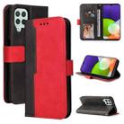 For Samsung Galaxy A22 4G Business Stitching-Color Horizontal Flip PU Leather Case with Holder & Card Slots & Photo Frame(Red) - 1