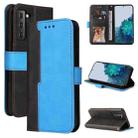 For Samsung Galaxy S21 FE Business Stitching-Color Horizontal Flip PU Leather Case with Holder & Card Slots & Photo Frame(Blue) - 1