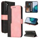 For Samsung Galaxy S21 FE Business Stitching-Color Horizontal Flip PU Leather Case with Holder & Card Slots & Photo Frame(Pink) - 1