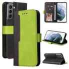 For Samsung Galaxy S21 5G Business Stitching-Color Horizontal Flip PU Leather Case with Holder & Card Slots & Photo Frame(Green) - 1