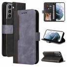For Samsung Galaxy S21 5G Business Stitching-Color Horizontal Flip PU Leather Case with Holder & Card Slots & Photo Frame(Grey) - 1