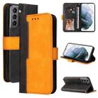 For Samsung Galaxy S21 5G Business Stitching-Color Horizontal Flip PU Leather Case with Holder & Card Slots & Photo Frame(Orange) - 1