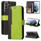 For Samsung Galaxy S21+ 5G Business Stitching-Color Horizontal Flip PU Leather Case with Holder & Card Slots & Photo Frame(Green) - 1