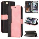 Business Stitching-Color Horizontal Flip PU Leather Case with Holder & Card Slots & Photo Frame For iPhone 6s Plus / 6 Plus(Pink) - 1