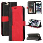 For iPhone SE 2022 / SE 2020 / 8 / 7 Business Stitching-Color Horizontal Flip PU Leather Case with Holder & Card Slots & Photo Frame(Red) - 1