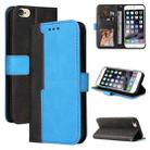 For iPhone SE 2022 / SE 2020 / 8 / 7 Business Stitching-Color Horizontal Flip PU Leather Case with Holder & Card Slots & Photo Frame(Blue) - 1