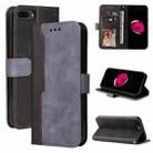 Business Stitching-Color Horizontal Flip PU Leather Case with Holder & Card Slots & Photo Frame For iPhone 8 Plus / 7 Plus(Gray) - 1