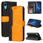 For iPhone X / XS Business Stitching-Color Horizontal Flip PU Leather Case with Holder & Card Slots & Photo Frame(Orange) - 1