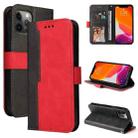 For iPhone 12 mini Business Stitching-Color Horizontal Flip PU Leather Case with Holder & Card Slots & Photo Frame (Red) - 1