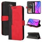 For Xiaomi Poco M2 / Redmi 9 Business Stitching-Color Horizontal Flip PU Leather Case with Holder & Card Slots & Photo Frame(Red) - 1