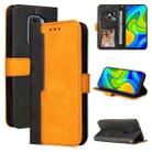 For Xiaomi Redmi Note 9 4G Foreign Version / 10X 4G Business Stitching-Color Horizontal Flip PU Leather Case with Holder & Card Slots & Photo Frame(Orange) - 1