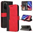 For Xiaomi Redmi K40/K40 Pro/Poco F3/Mi 11i Business Stitching-Color Horizontal Flip PU Leather Case with Holder & Card Slots & Photo Frame(Red) - 1