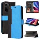 For Xiaomi Redmi K40/K40 Pro/Poco F3/Mi 11i Business Stitching-Color Horizontal Flip PU Leather Case with Holder & Card Slots & Photo Frame(Blue) - 1
