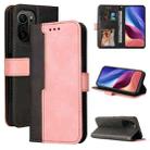 For Xiaomi Redmi K40/K40 Pro/Poco F3/Mi 11i Business Stitching-Color Horizontal Flip PU Leather Case with Holder & Card Slots & Photo Frame(Pink) - 1