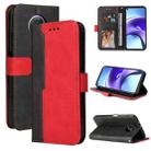 For Xiaomi Redmi Note 9T / Note 9 5G Business Stitching-Color Horizontal Flip PU Leather Case with Holder & Card Slots & Photo Frame(Red) - 1