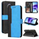 For Xiaomi Redmi Note 9T / Note 9 5G Business Stitching-Color Horizontal Flip PU Leather Case with Holder & Card Slots & Photo Frame(Blue) - 1