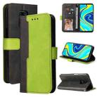 For Xiaomi Redmi Note 9S/Note 9 Pro/Note 9 Pro Max Business Stitching-Color Horizontal Flip PU Leather Case with Holder & Card Slots & Photo Frame(Green) - 1
