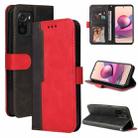 For Xiaomi Redmi Note 10 5G / Poco M3 Pro Business Stitching-Color Horizontal Flip PU Leather Case with Holder & Card Slots & Photo Frame(Red) - 1