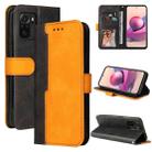 For Xiaomi Redmi Note 10 5G / Poco M3 Pro Business Stitching-Color Horizontal Flip PU Leather Case with Holder & Card Slots & Photo Frame(Orange) - 1