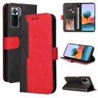For Xiaomi Redmi Note 10 Pro / Note 10 Pro Max Business Stitching-Color Horizontal Flip PU Leather Case with Holder & Card Slots & Photo Frame(Red) - 1