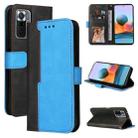 For Xiaomi Redmi Note 10 Pro / Note 10 Pro Max Business Stitching-Color Horizontal Flip PU Leather Case with Holder & Card Slots & Photo Frame(Blue) - 1