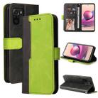 For Xiaomi Redmi Note 10S Business Stitching-Color Horizontal Flip PU Leather Case with Holder & Card Slots & Photo Frame(Green) - 1