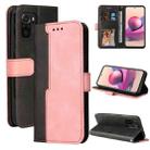 For Xiaomi Redmi Note 10S Business Stitching-Color Horizontal Flip PU Leather Case with Holder & Card Slots & Photo Frame(Pink) - 1