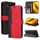 For Xiaomi Poco X3 / X3 Pro / X3 NFC Business Stitching-Color Horizontal Flip PU Leather Case with Holder & Card Slots & Photo Frame(Red) - 1