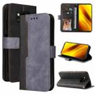 For Xiaomi Poco X3 / X3 Pro / X3 NFC Business Stitching-Color Horizontal Flip PU Leather Case with Holder & Card Slots & Photo Frame(Gray) - 1