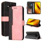 For Xiaomi Poco X3 / X3 Pro / X3 NFC Business Stitching-Color Horizontal Flip PU Leather Case with Holder & Card Slots & Photo Frame(Pink) - 1