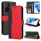 For Xiaomi Mi 10T Pro/Mi 10T 5G/Redmi K30S Business Stitching-Color Horizontal Flip PU Leather Case with Holder & Card Slots & Photo Frame(Red) - 1