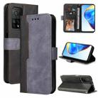 For Xiaomi Mi 10T Pro/Mi 10T 5G/Redmi K30S Business Stitching-Color Horizontal Flip PU Leather Case with Holder & Card Slots & Photo Frame(Gray) - 1