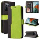 For Xiaomi Mi 11 Pro Business Stitching-Color Horizontal Flip PU Leather Case with Holder & Card Slots & Photo Frame(Green) - 1