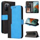 For Xiaomi Mi 11 Pro Business Stitching-Color Horizontal Flip PU Leather Case with Holder & Card Slots & Photo Frame(Blue) - 1