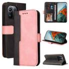For Xiaomi Mi 11 Pro Business Stitching-Color Horizontal Flip PU Leather Case with Holder & Card Slots & Photo Frame(Pink) - 1