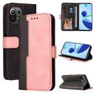 For Xiaomi Mi 11 Business Stitching-Color Horizontal Flip PU Leather Case with Holder & Card Slots & Photo Frame(Pink) - 1