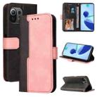 For Xiaomi Mi 11 Lite Business Stitching-Color Horizontal Flip PU Leather Case with Holder & Card Slots & Photo Frame(Pink) - 1