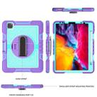 For iPad Pro 11 2022 / 2021 / 2020 / 2018 / Air 2020 10.9 360-Rotation Contrast Color Shockproof Silicone PC Tablet Case with Holder & Hand Grip Strap & Shoulder Strap (Purple + Mint Green) - 2