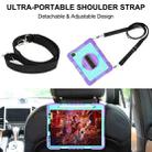 For iPad Pro 11 2022 / 2021 / 2020 / 2018 / Air 2020 10.9 360-Rotation Contrast Color Shockproof Silicone PC Tablet Case with Holder & Hand Grip Strap & Shoulder Strap (Purple + Mint Green) - 6